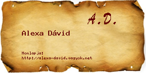 Alexa Dávid névjegykártya